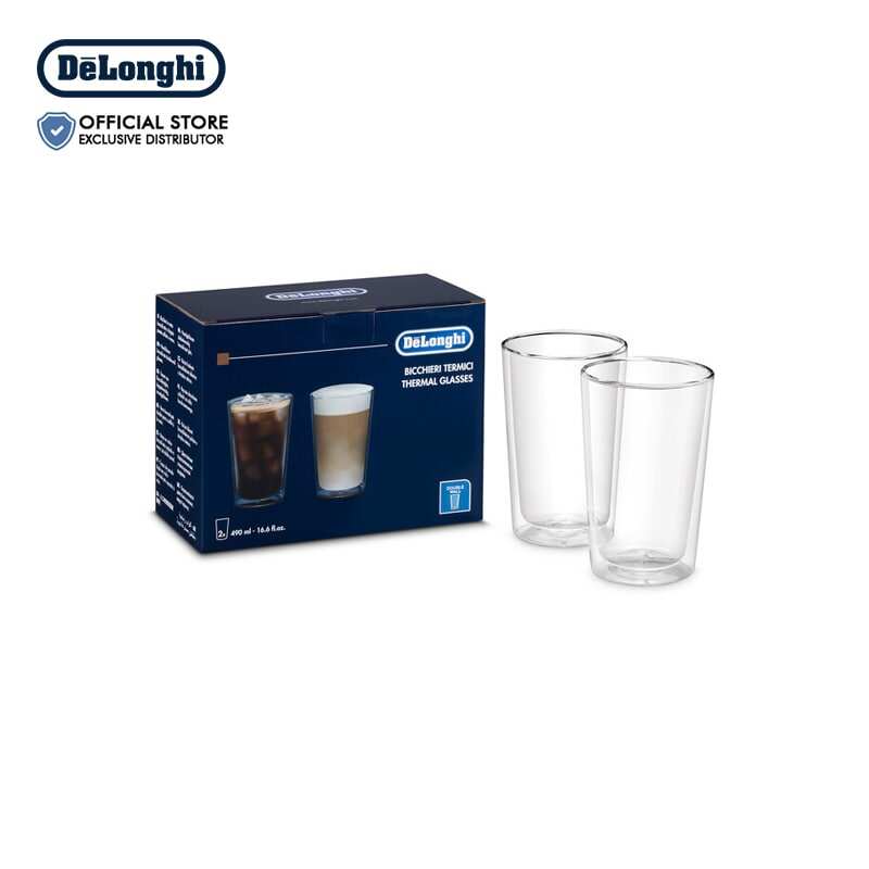 DeLonghi Double Wall Cold Drinks Glasses 480ml Set of 2 - DLSC319