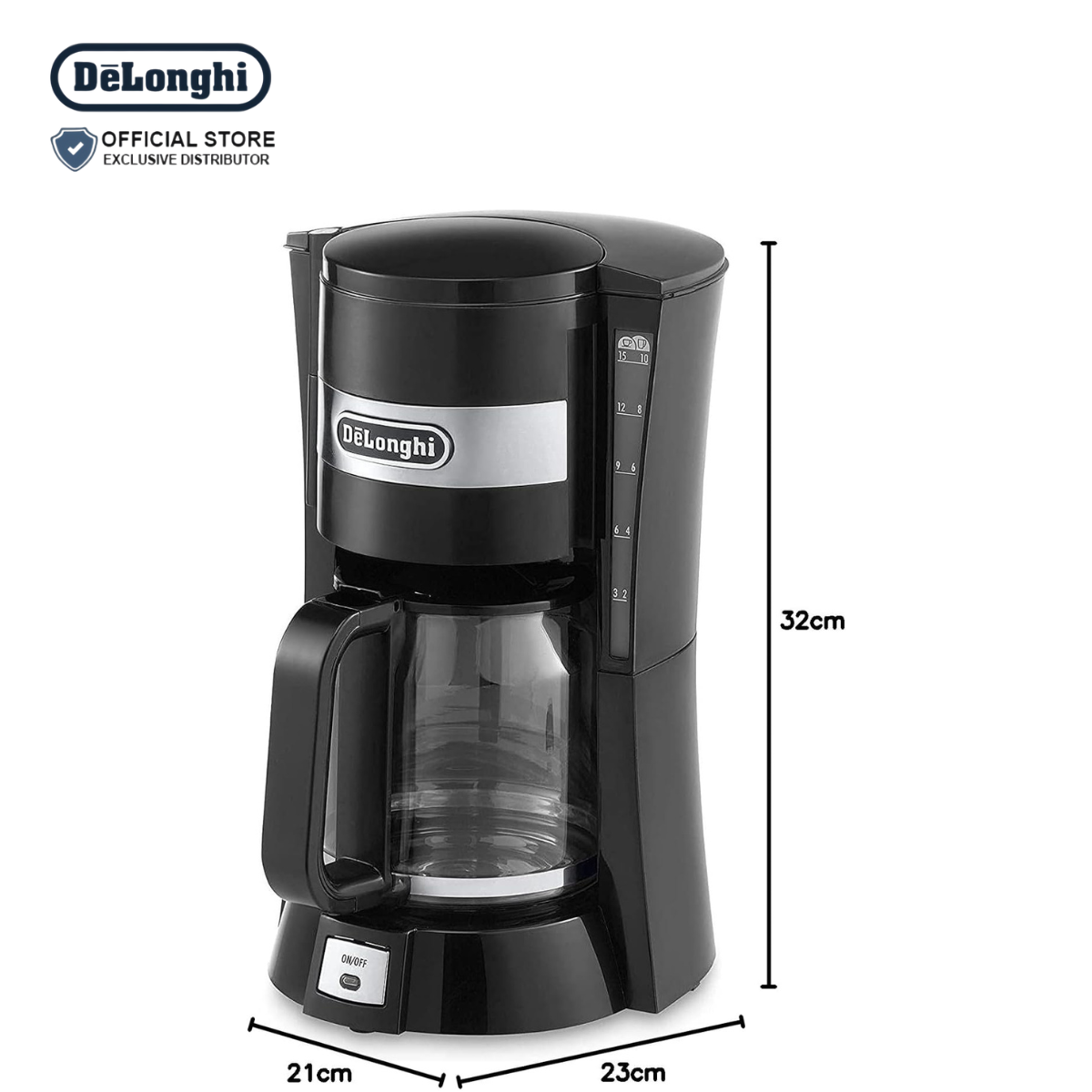 DeLonghi Filter Drip Coffee Maker 1.5L - ICM15210