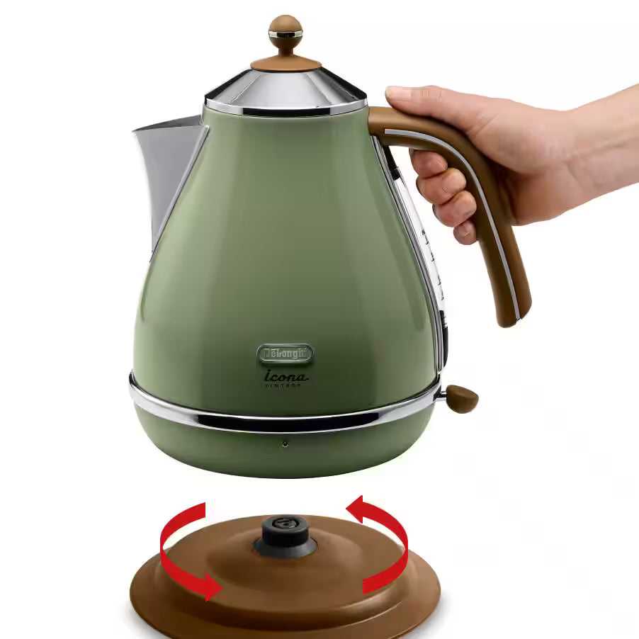 De'Longhi Icona Vintage Cordless Electric Kettle 1.7L - KBOV2001.GR