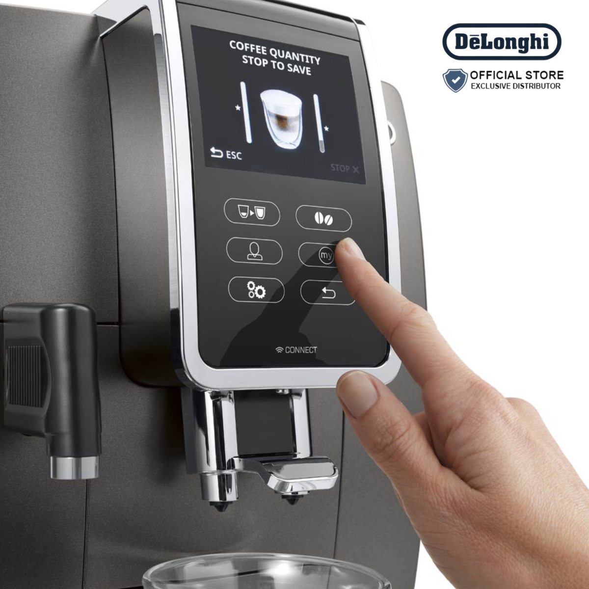 DeLonghi Fully Automatic Coffee Machine Dinamica Plus - ECAM370.95.T