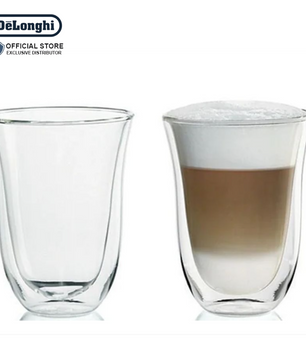 DeLonghi Double Wall Latte Macchiato Glasses 220ml Set of 2 - DLSC312