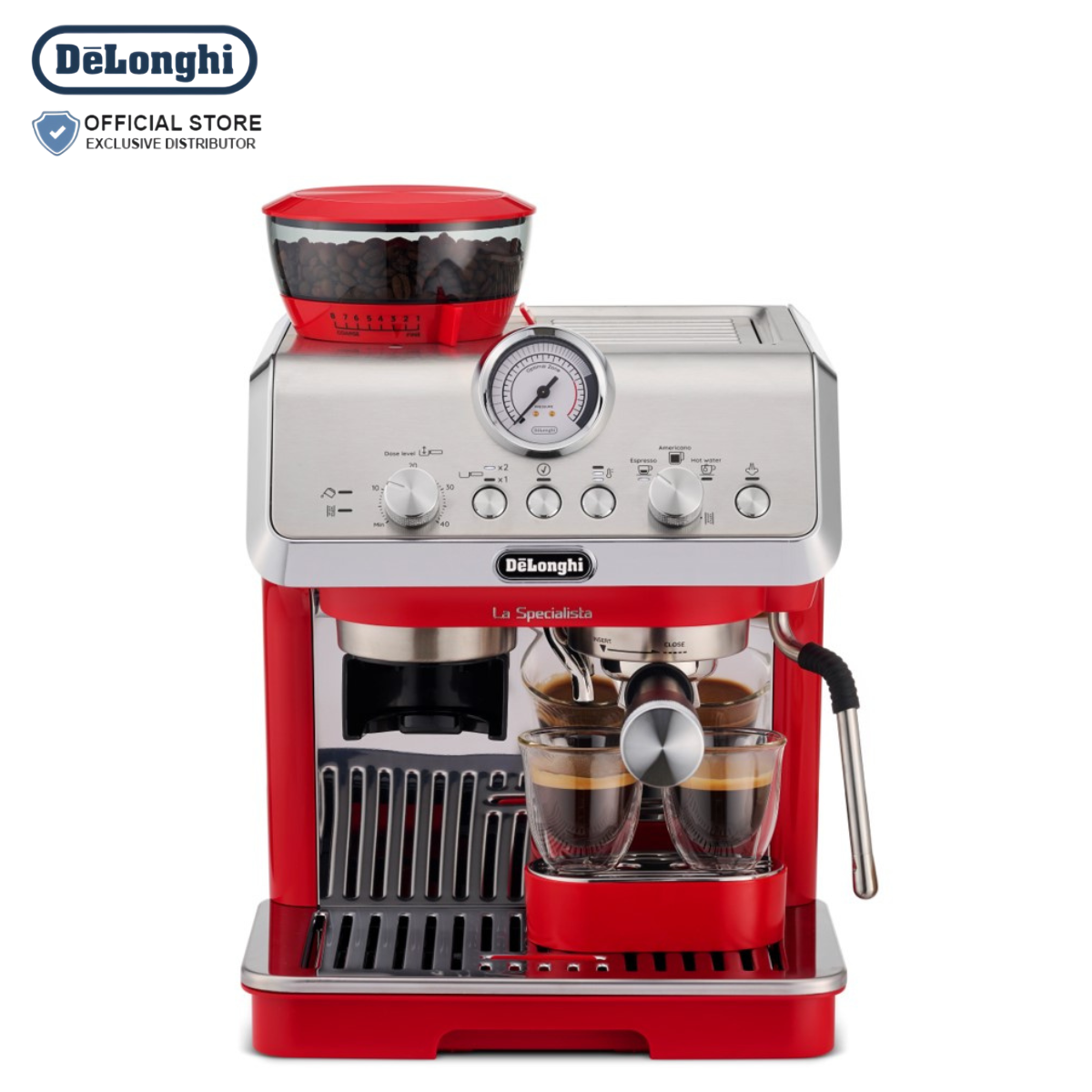 DeLonghi Manual Coffee Espresso Machine La Specialist Red - EC9155.R