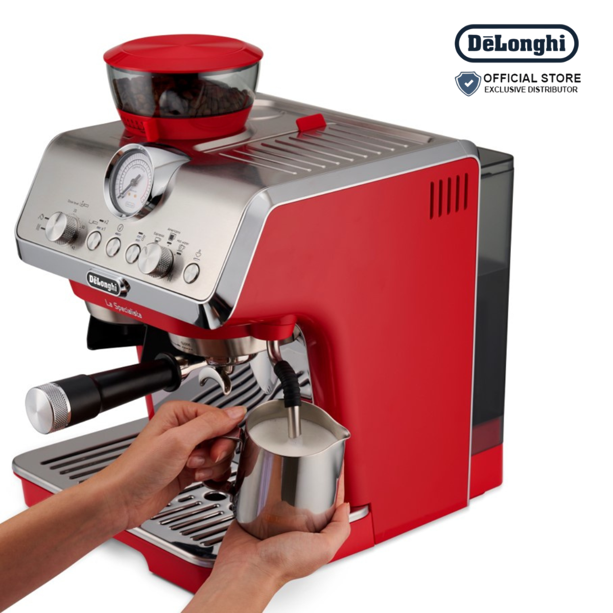 DeLonghi Manual Coffee Espresso Machine La Specialist Red - EC9155.R