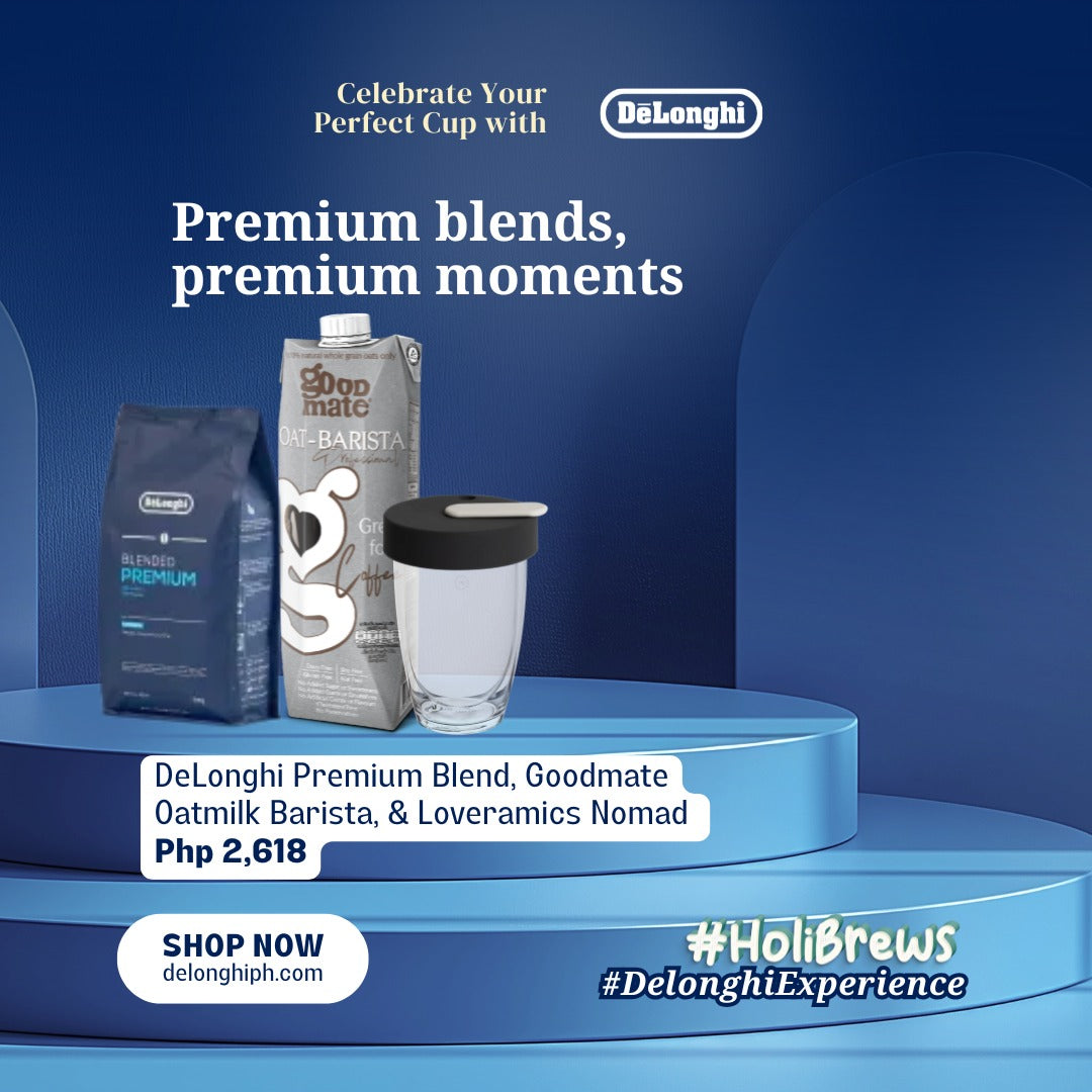 [Holiday Bundle] DeLonghi Premium Blend, Goodmate Oatmilk Barista & Loveramics Nomad