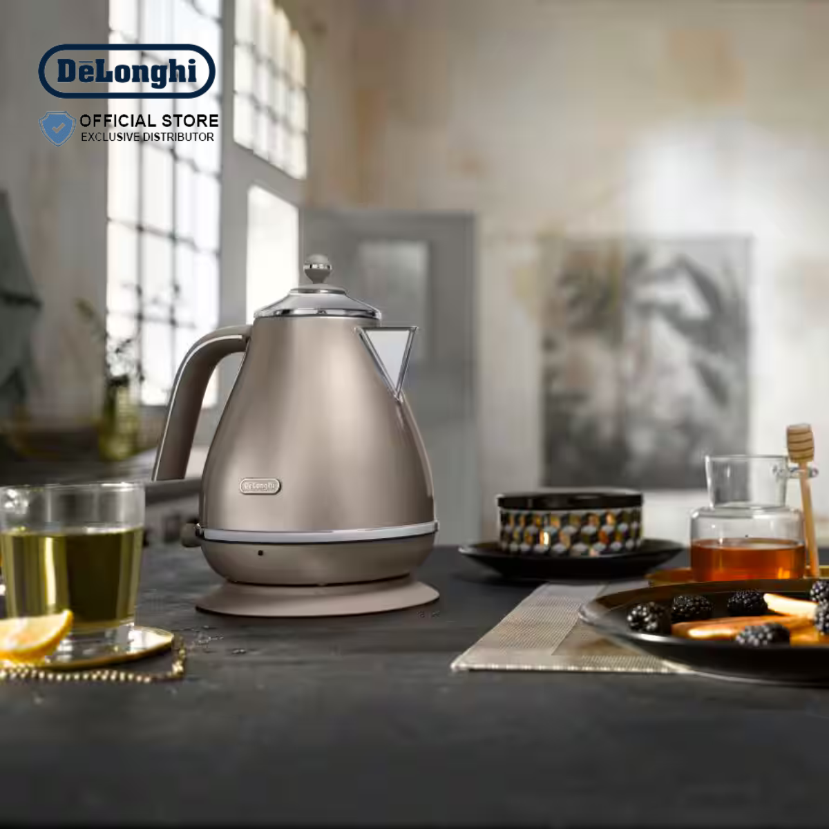 DeLonghi Icona Metallics Cordless Electric Kettle 1.7L - KBOT2001