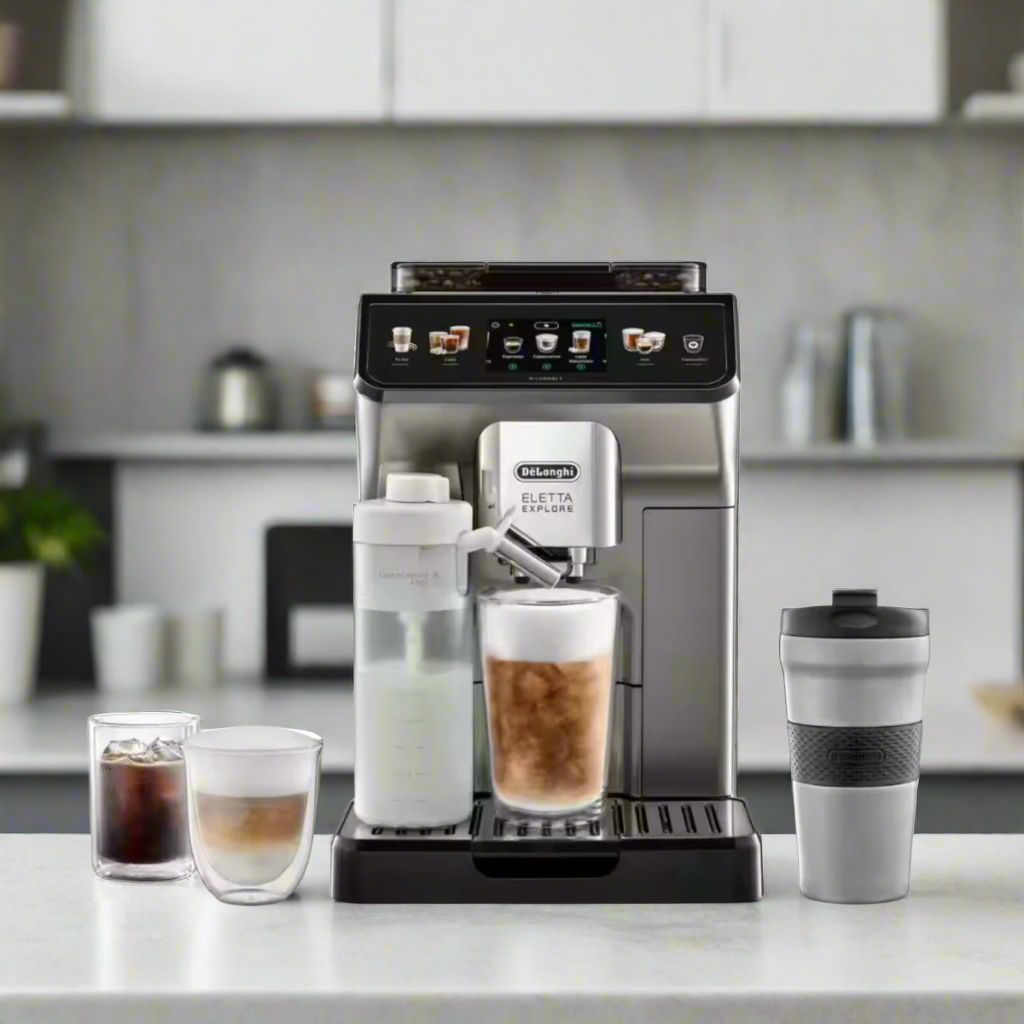 DeLonghi Automatic Coffee Maker Eletta Explore Titanium