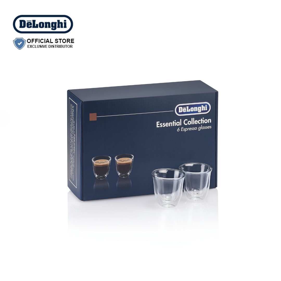 DeLonghi Double Wall Espresso Essential Collection 90ml Glasses Set of 6 - DLSC300