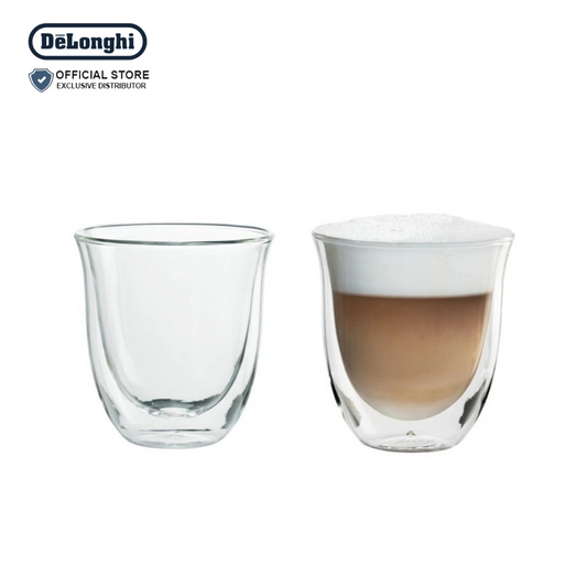 DeLonghi Double Wall Cappuccino Glasses 190ml Set of 2 - DLSC311