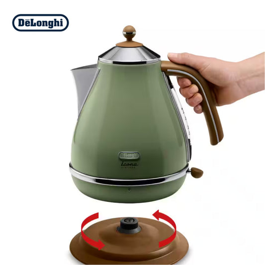 DeLonghi Icona Vintage Cordless Electric Kettle 1.7L - KBOV2001.GR